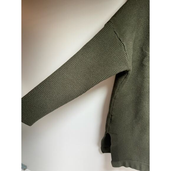 Lilusory Women’s Mock Neck Pullover Sweater Green Side Slits Classic Career - Picture 11 of 11